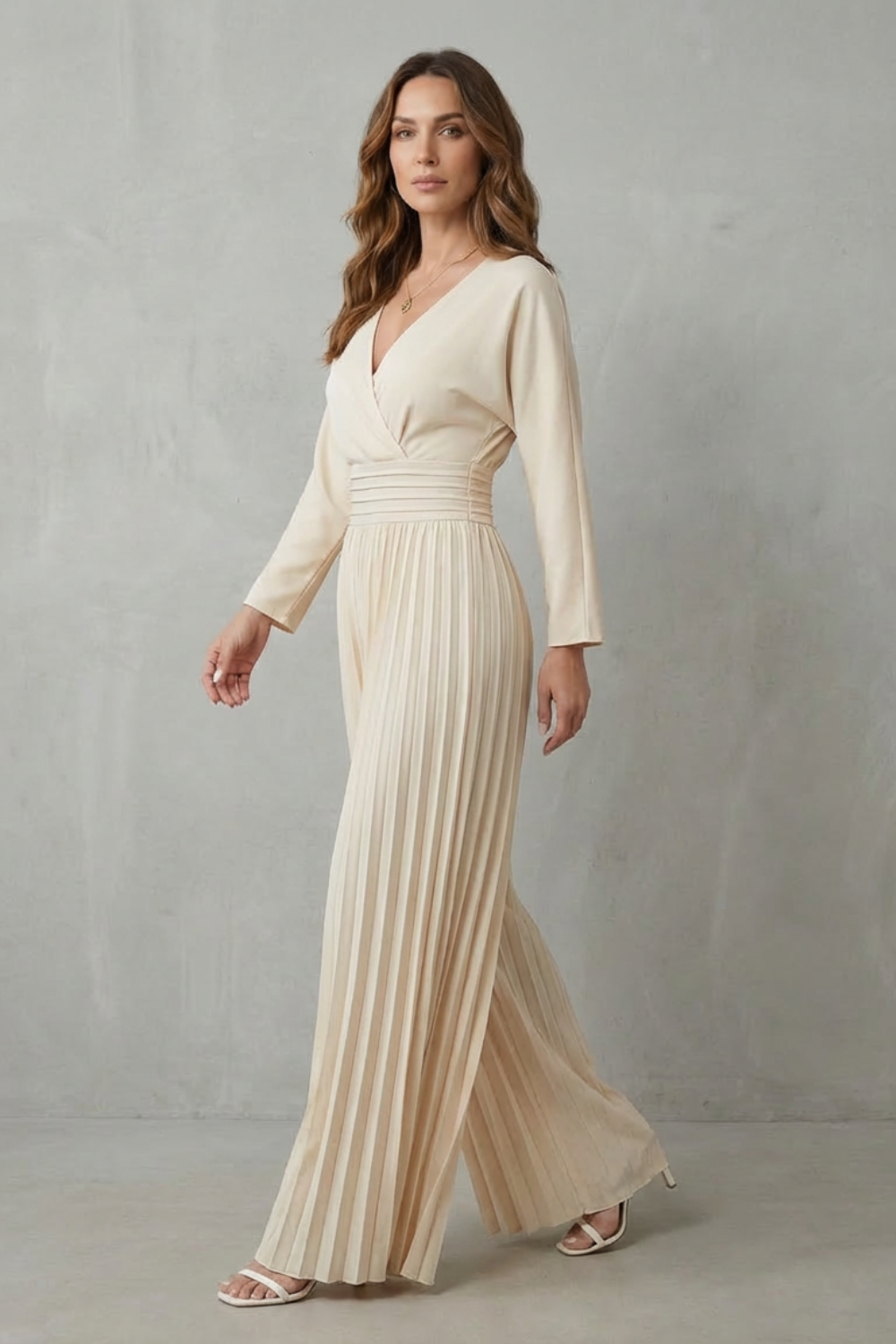 Isla – Pleated Wide-Leg Jumpsuit – Effortless Elegance-10494057972055-OLVIA ROSE LONDON