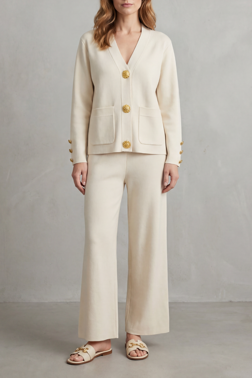 Livia – Gold button detail – Buttoned lounge set-10490773799255-OLVIA ROSE LONDON