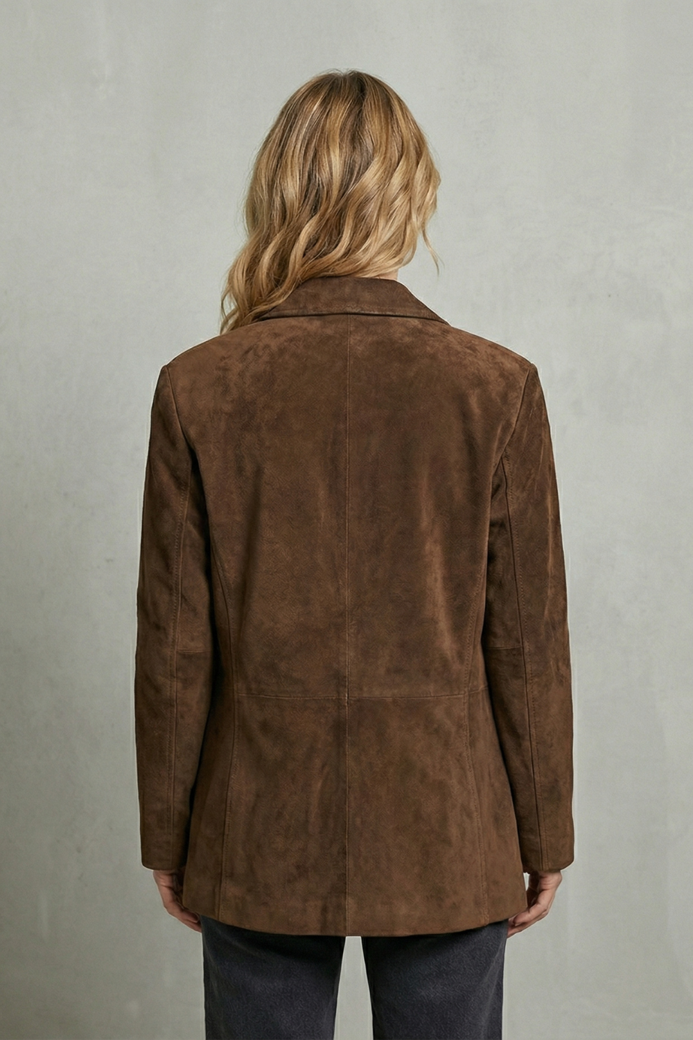 Lorenza – Structured shoulders – Suede blazer-10427606335831-OLVIA ROSE LONDON