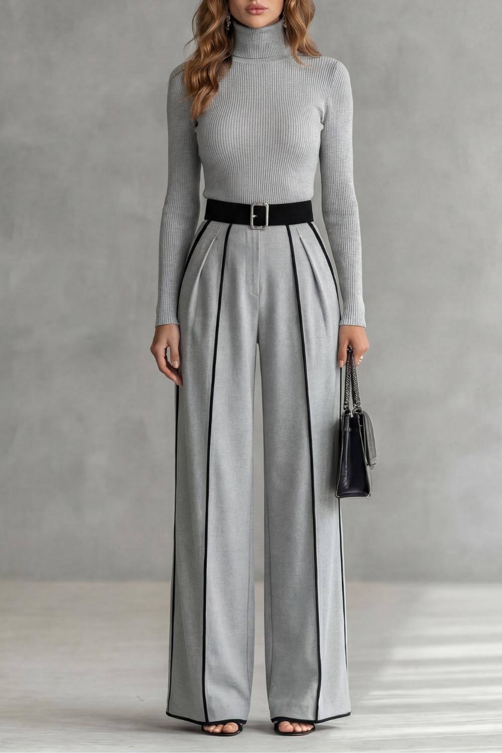 Lunaira – Contrast piping detail – High-neck jumpsuit-10434813133143-OLVIA ROSE LONDON