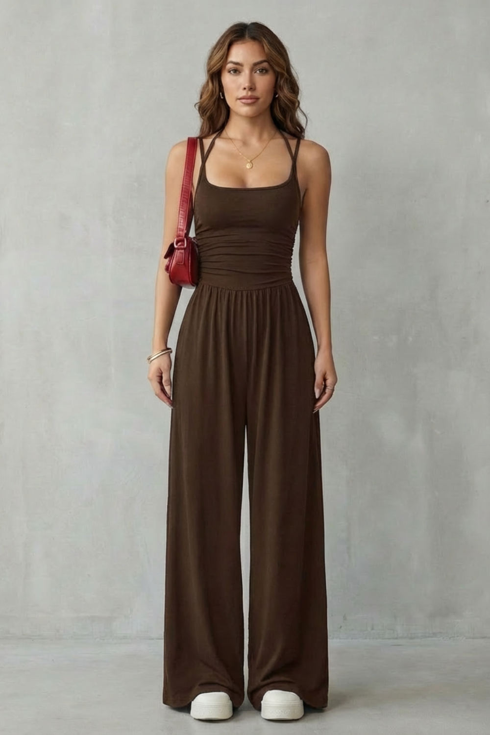 Lunarra – Double strap fit – Wide-leg jumpsuit-10510237008215-OLVIA ROSE LONDON