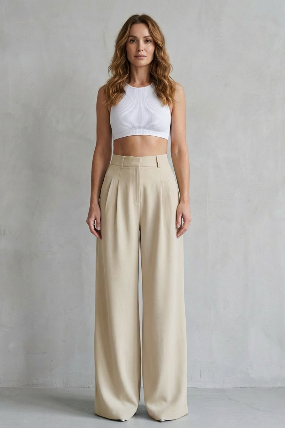 Lunévia – Flowing drape – Wide-leg tailored trousers-10507975622999-OLVIA ROSE LONDON