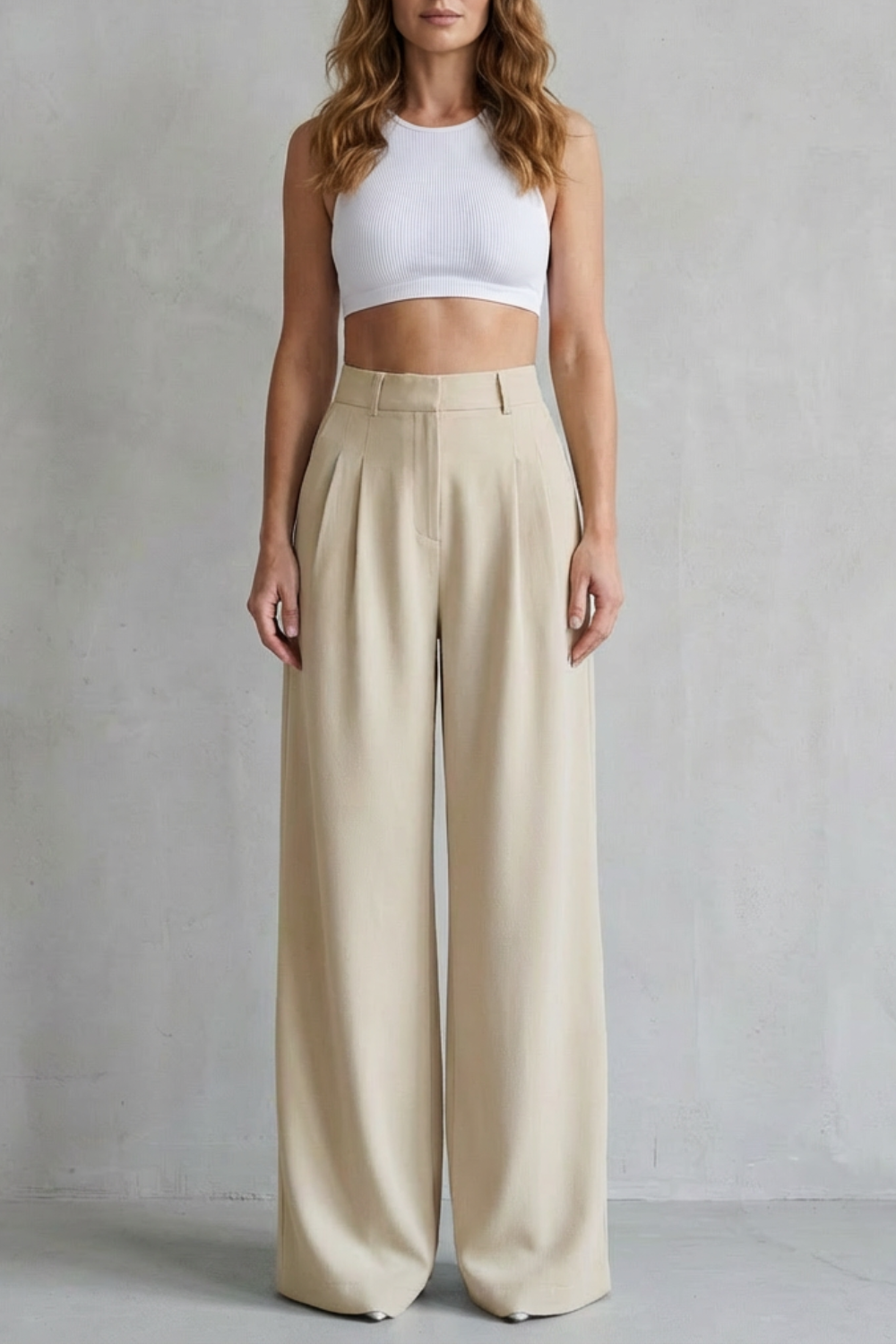 Lunévia – Flowing drape – Wide-leg tailored trousers-10507975622999-OLVIA ROSE LONDON