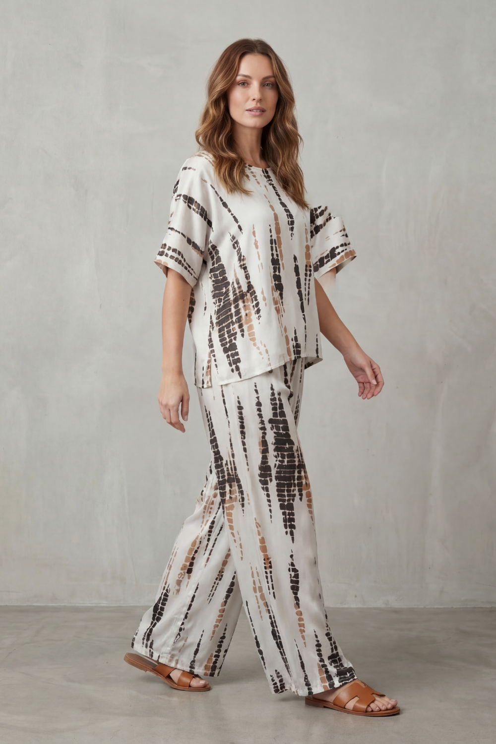 Marie – Abstract Print Detail – Wide-Leg Lounge Set-10490775208279-OLVIA ROSE LONDON