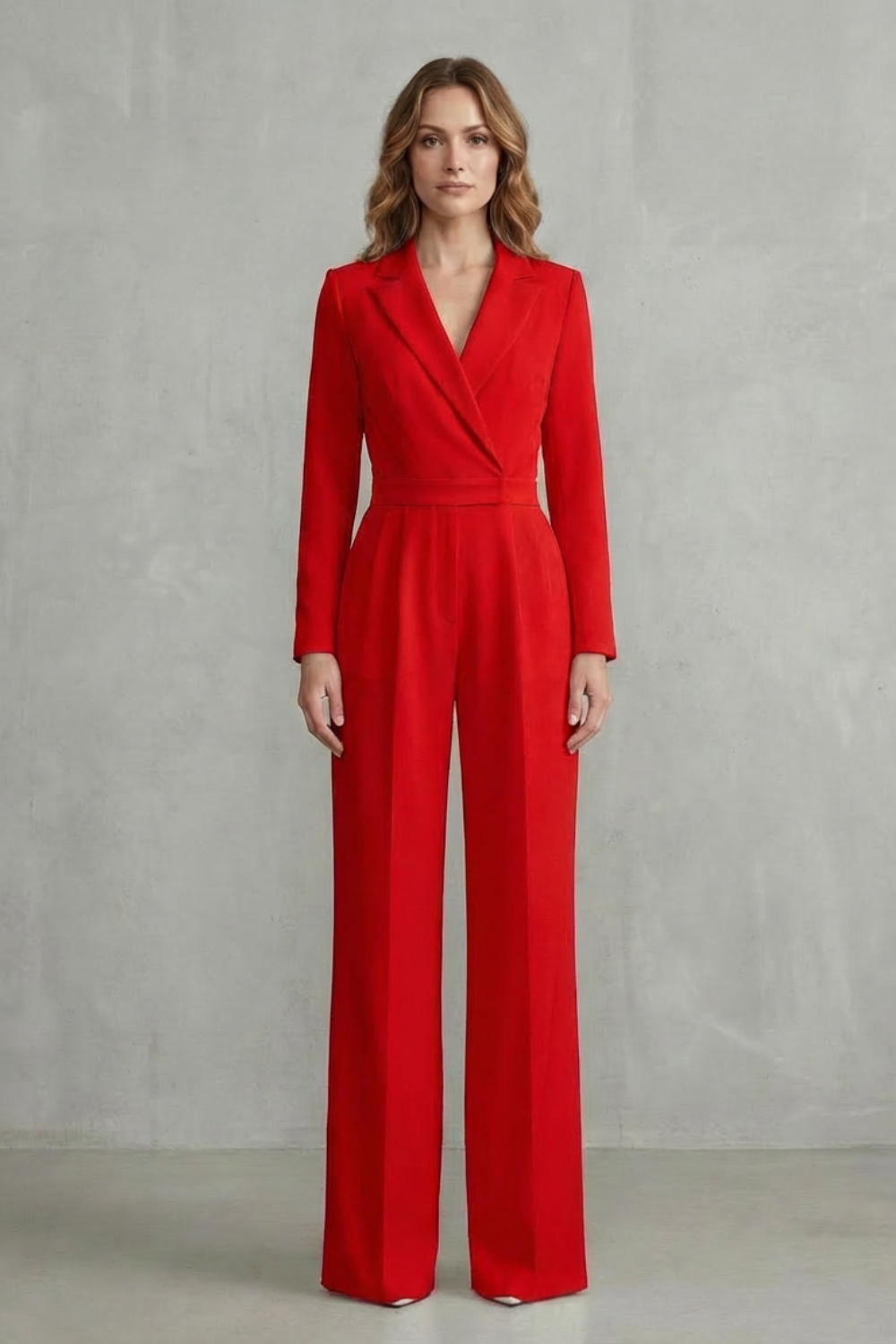 Meilun – Slant-breasted Mid-waist Pantsuit – Elegant Commuter Jumpsuit-10510504657239-OLVIA ROSE LONDON