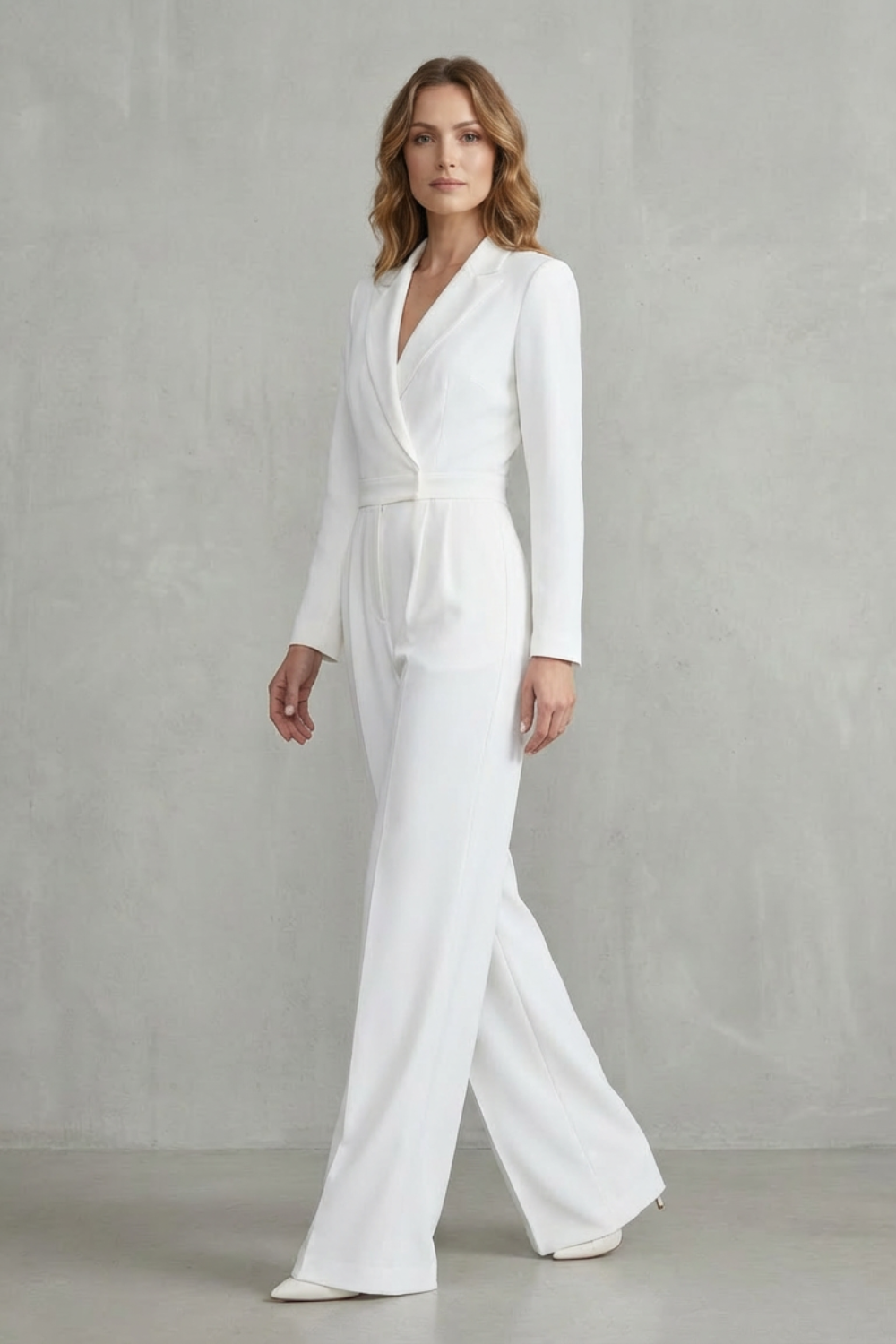 Meilun – Slant-breasted Mid-waist Pantsuit – Elegant Commuter Jumpsuit-10510504657239-OLVIA ROSE LONDON