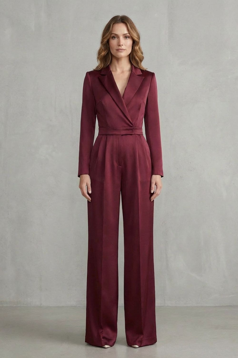 Meilun – Slant-breasted Mid-waist Pantsuit – Elegant Commuter Jumpsuit-10510504657239-OLVIA ROSE LONDON