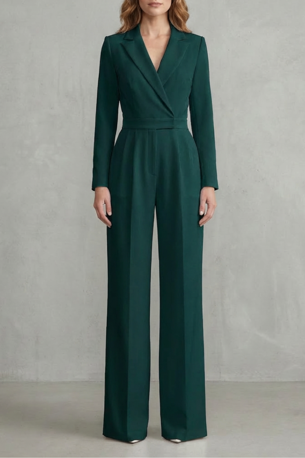 Meilun – Slant-breasted Mid-waist Pantsuit – Elegant Commuter Jumpsuit-10510504657239-OLVIA ROSE LONDON