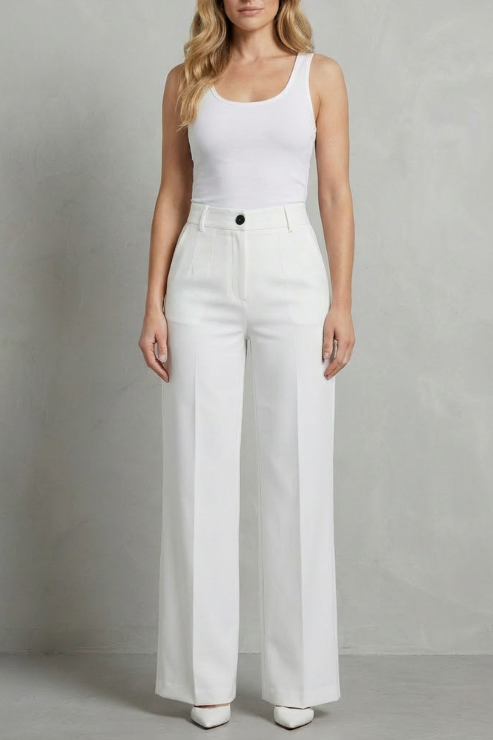 Mirelline – Sleek tailoring – High-waist straight-leg trousers-10507969036631-OLVIA ROSE LONDON
