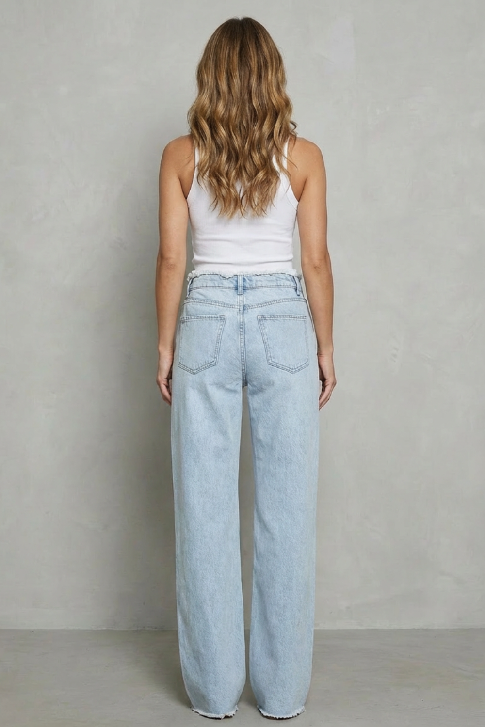 Rivazza – Raw hem detail – High-waist wide-leg jeans-10507979784535-OLVIA ROSE LONDON