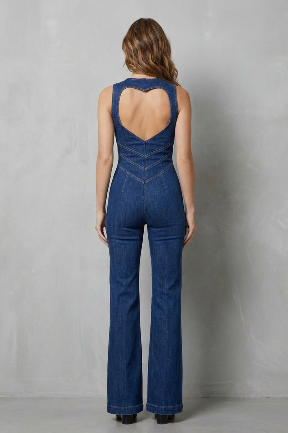 Rivazze – Zip front sculpt – Denim jumpsuit-10510339998039-OLVIA ROSE LONDON