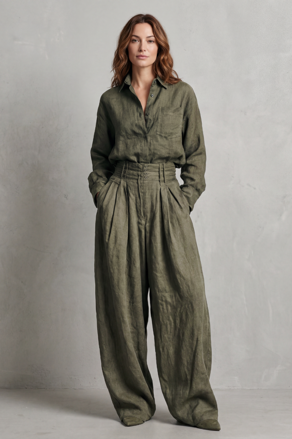 Savrielle – Relaxed neutral tailoring – Two-piece set-10483556483415-OLVIA ROSE LONDON