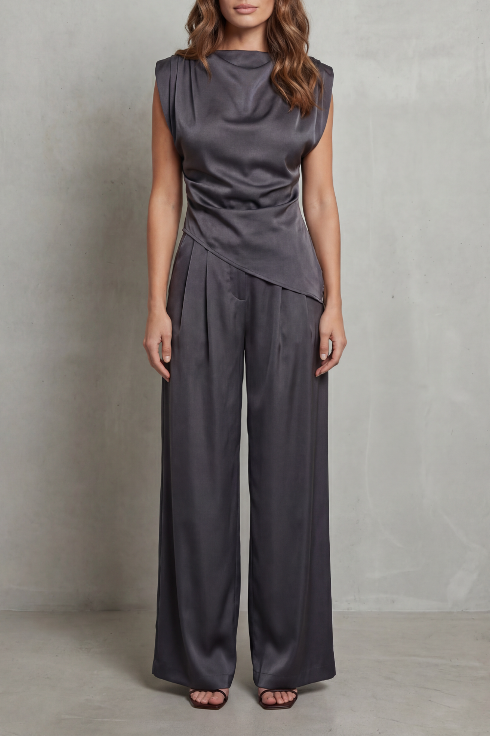 Selora – Draped waist detail – Casual elegance set-10490758988119-OLVIA ROSE LONDON