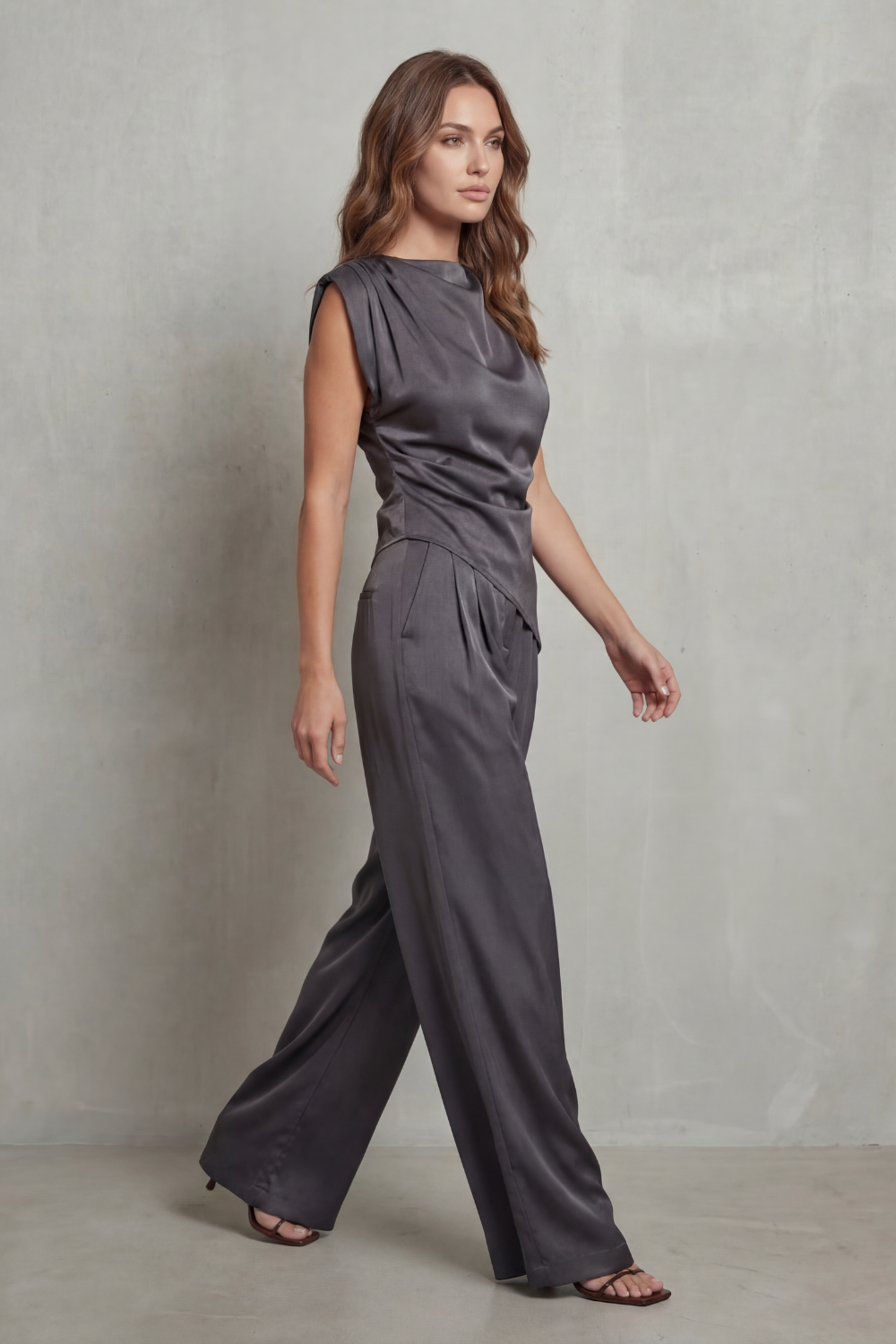 Selora – Draped waist detail – Casual elegance set-10490758988119-OLVIA ROSE LONDON