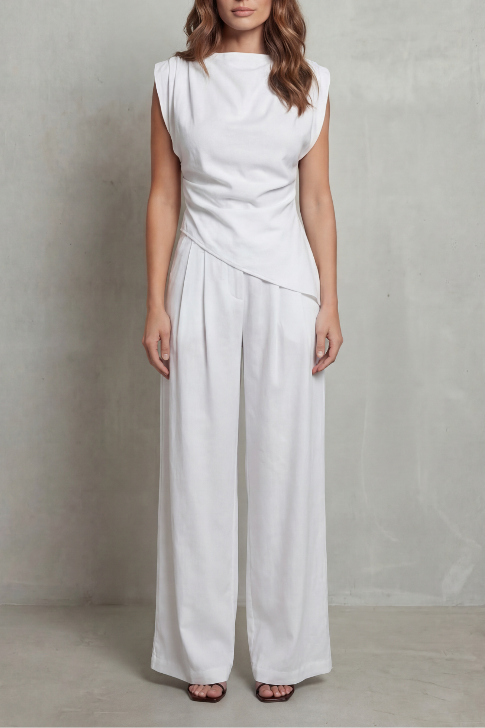 Selora – Draped waist detail – Casual elegance set-10490758988119-OLVIA ROSE LONDON