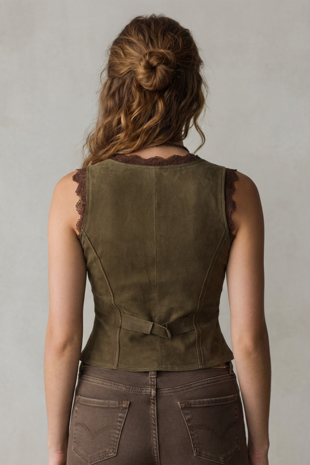 Serelune – Lace-trimmed charm – Fitted vintage vest-10497546289495-OLVIA ROSE LONDON