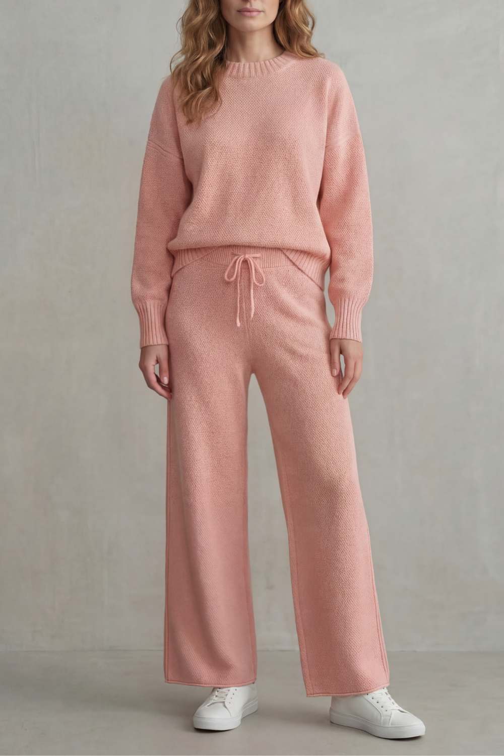 Seria – Textured knit – Comfortable loungewear set-10490772357463-OLVIA ROSE LONDON