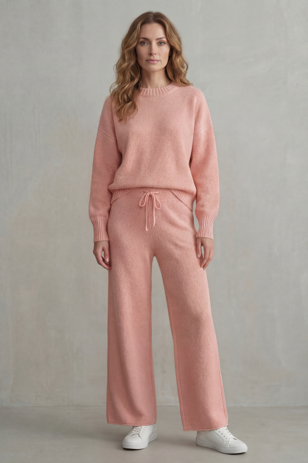 Seria – Textured knit – Comfortable loungewear set-10490772357463-OLVIA ROSE LONDON