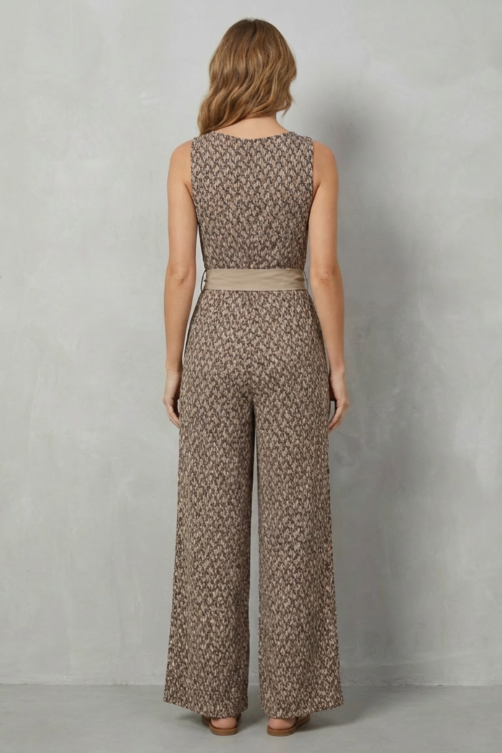 Solanette – Printed tie-waist – Sleeveless jumpsuit-10510448197975-OLVIA ROSE LONDON