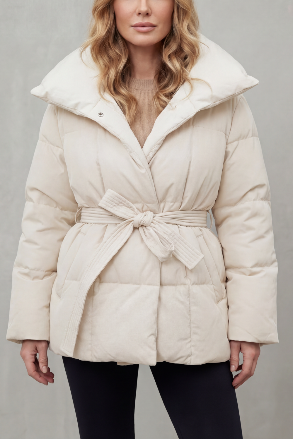 Valmira – Oversized collar – Belted puffer coat-10469897339223-OLVIA ROSE LONDON