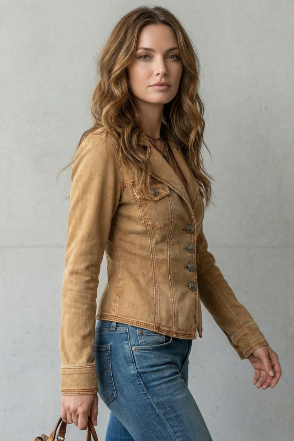 Valmira – Sculpted silhouette – Denim blazer-10497489600855-OLVIA ROSE LONDON