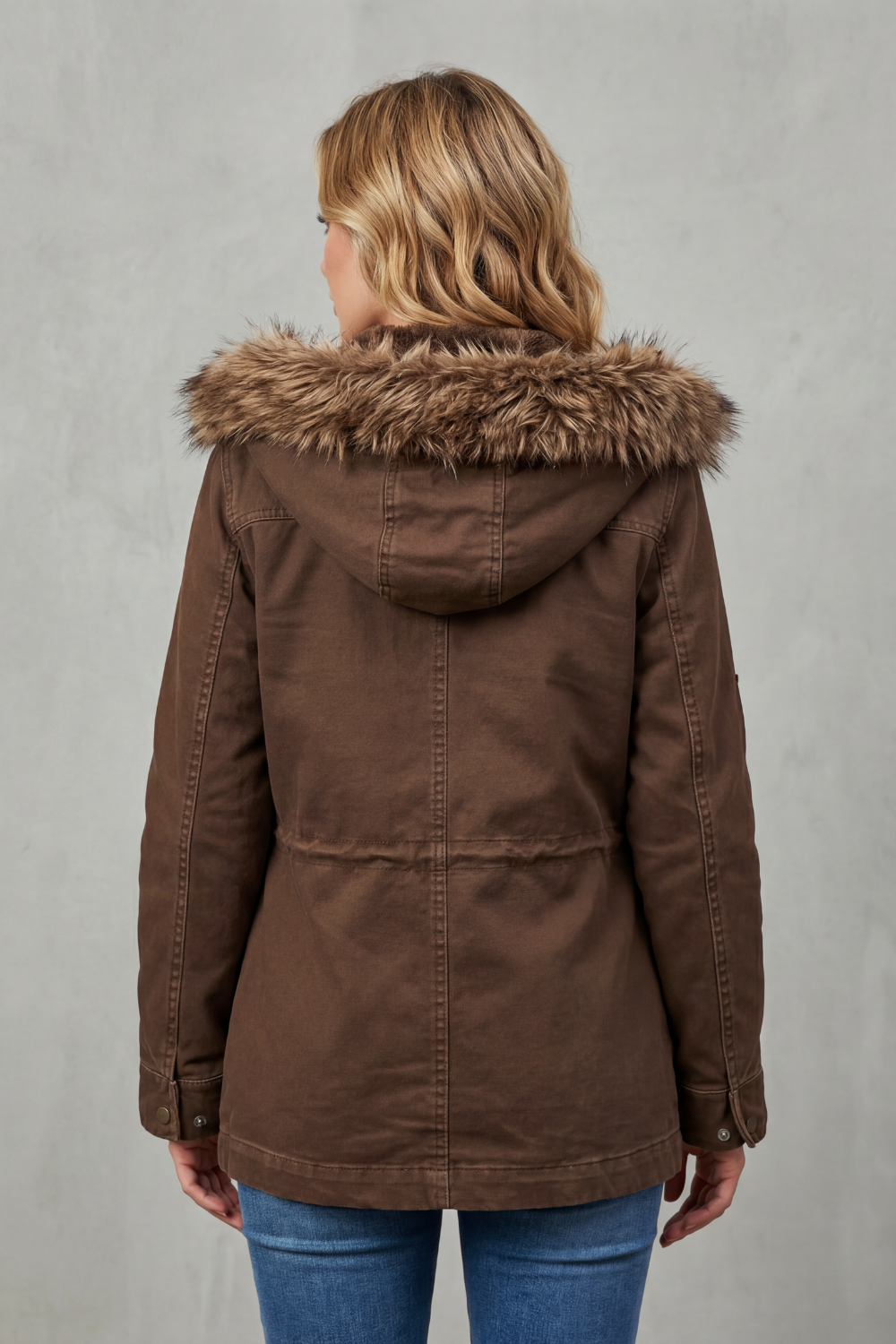 Vellière – Faux fur trim – Hooded parka coat-10481806344535-OLVIA ROSE LONDON