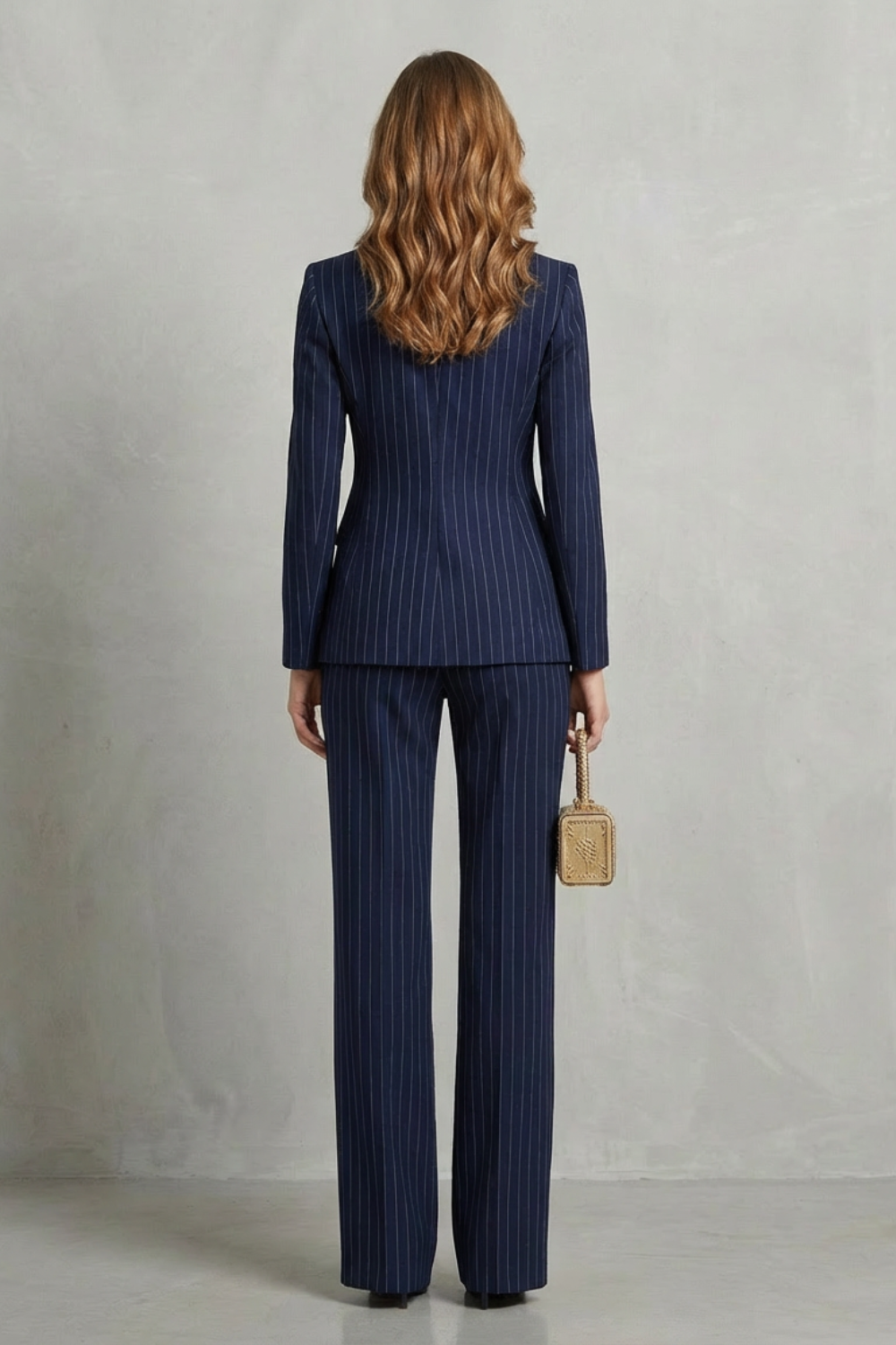 Vivienne – Double-Breasted Pinstripe Power Suit – Two-Piece Set-10508115804503-OLVIA ROSE LONDON